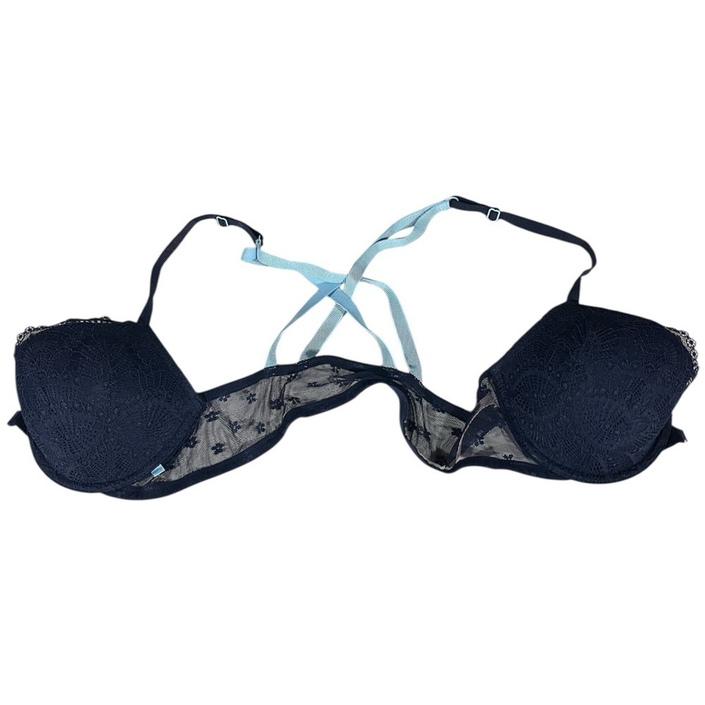 Victoria's Secret Set of Two Lace Demi Bras - Navy and Tan 36C - Picture 10 of 13